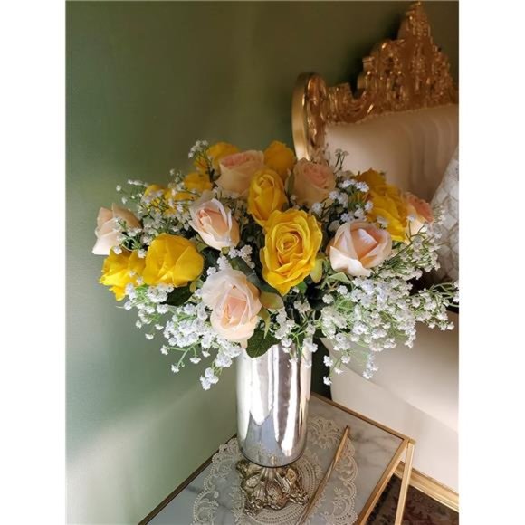 Artificial Baby Breath Flowers White Gypsophila Bouquets 15pcs RealTouch Flowers - Picture 6 of 6